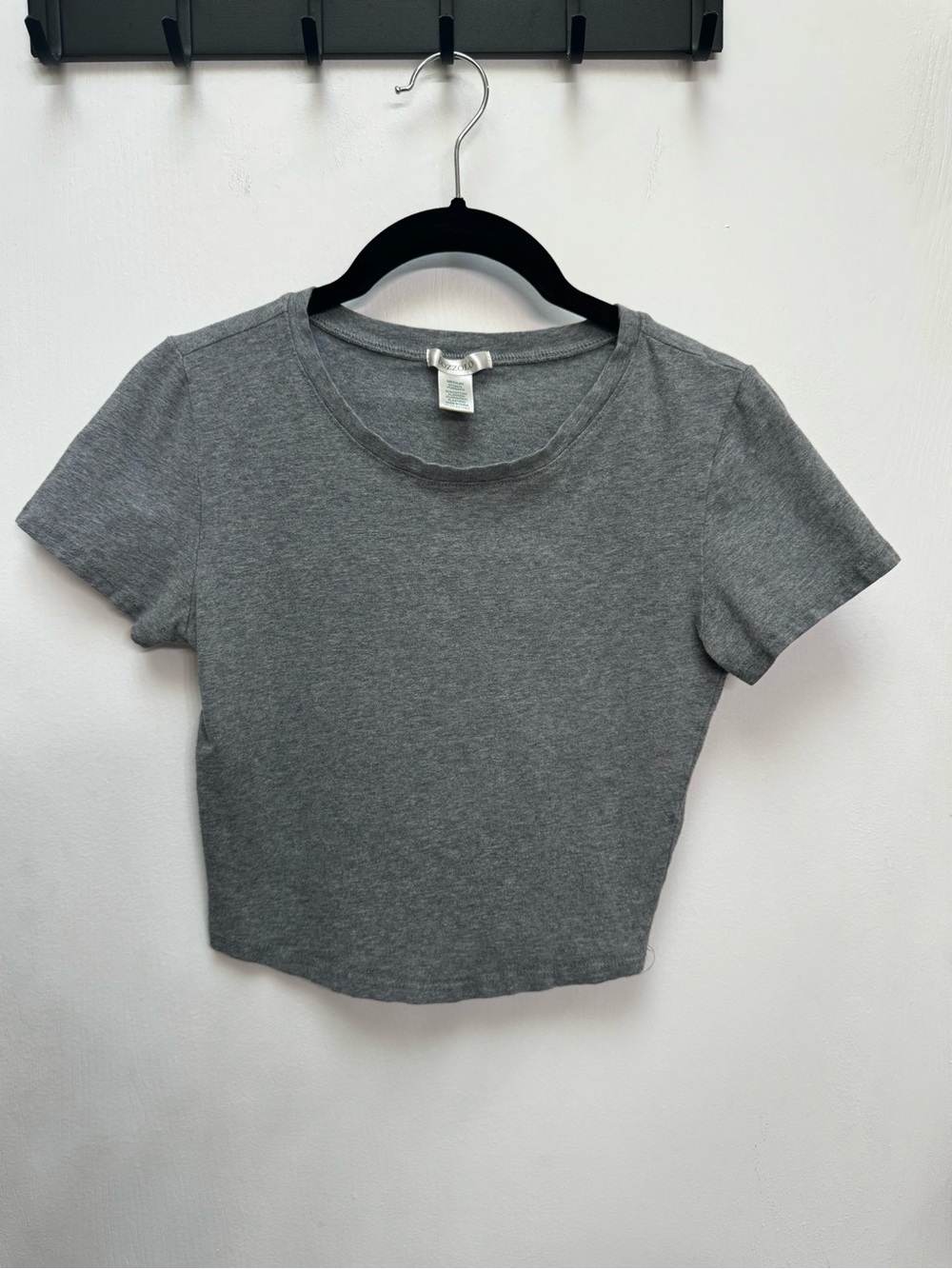Bozzolo Charcoal Short-Sleeve Crop Top